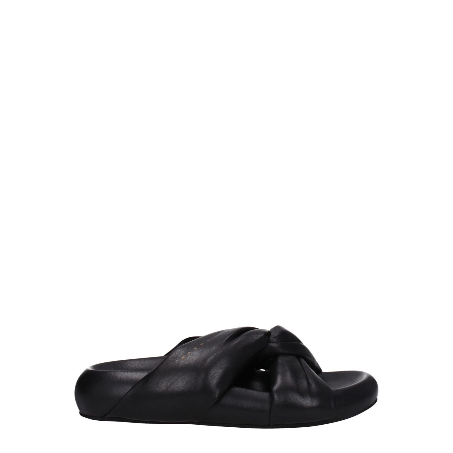 Marni Black Leather Slippers
