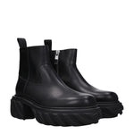 Off-White Black Leather Ankle Boots OF-8547450749193-EU41/US8