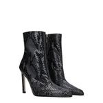 Paris Texas Gray Leather Ankle Boots