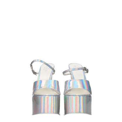 Valentino Garavani Gray Leather Platform Sandals