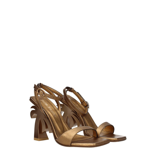 Palm Angels Gold Leather Platforms PA-8547463069961-EU37/US7