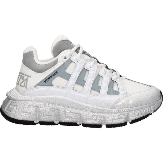 Versace White Fabric Athletic Sneakers VE-8547404349705-EU35.5/US5.5