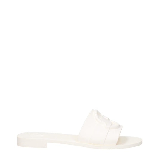 Moncler White Cotton Slippers