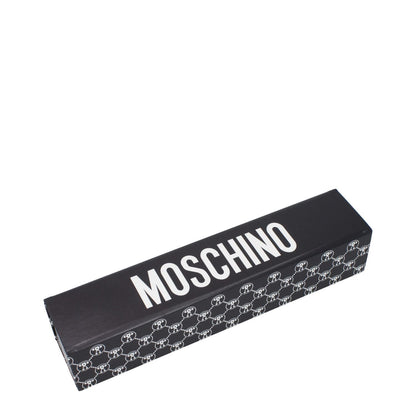 Moschino Pink Polyester Umbrella packaging box with logo design in black and white.