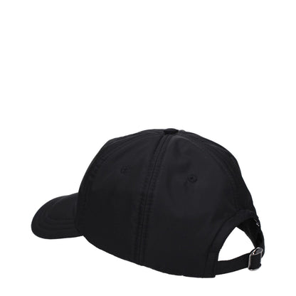 Back view of the Valentino Garavani Black Polyamide Cap (Baseball Hat) featuring buckle closure and casual style.