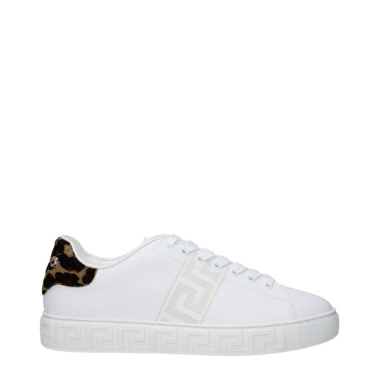 Versace White Leather Low Top Sneakers