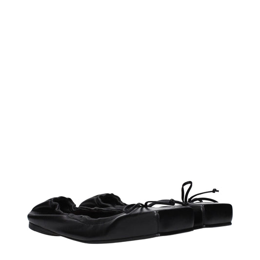 Jacquemus Black Leather Ballet Flats JA-10027095458057-EU36/US6