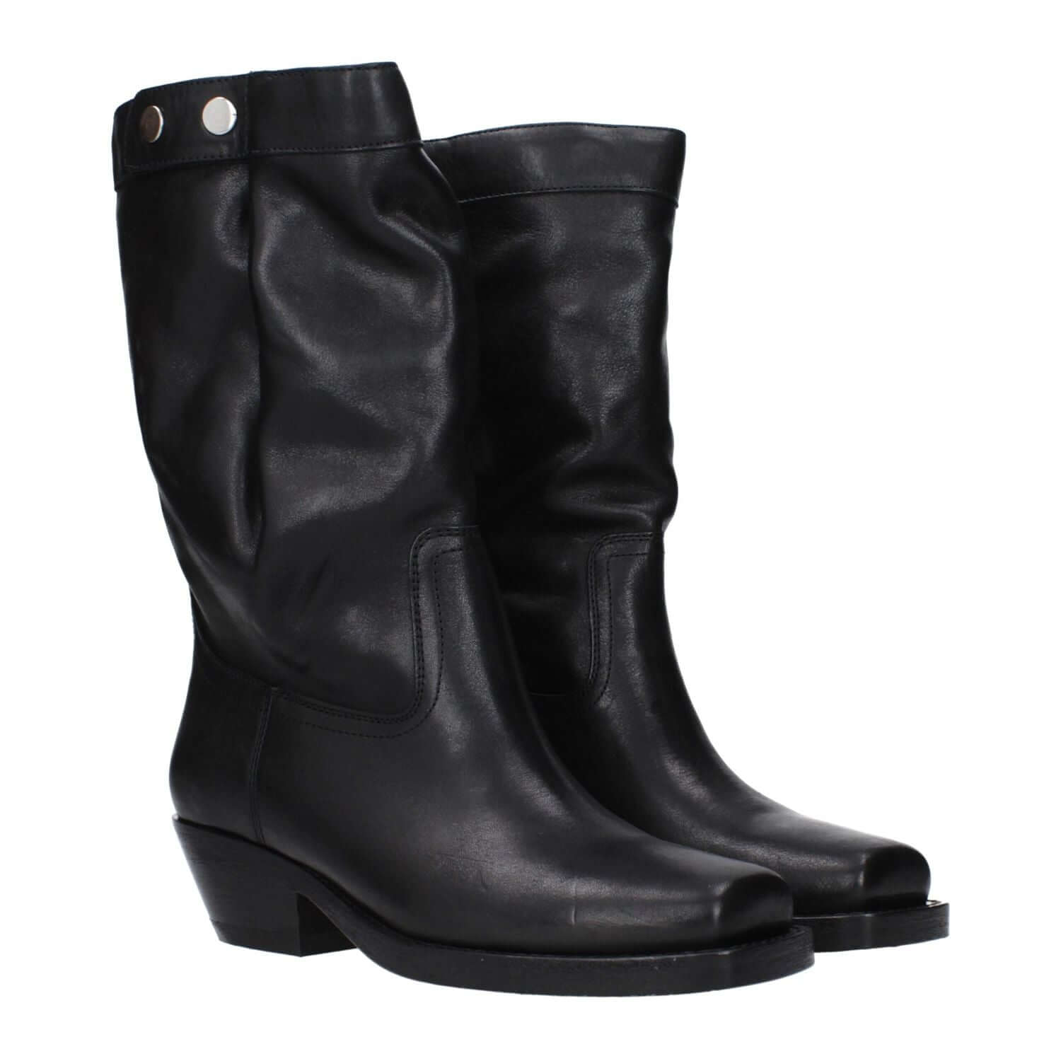Isabel Marant Black Leather Ankle Boots