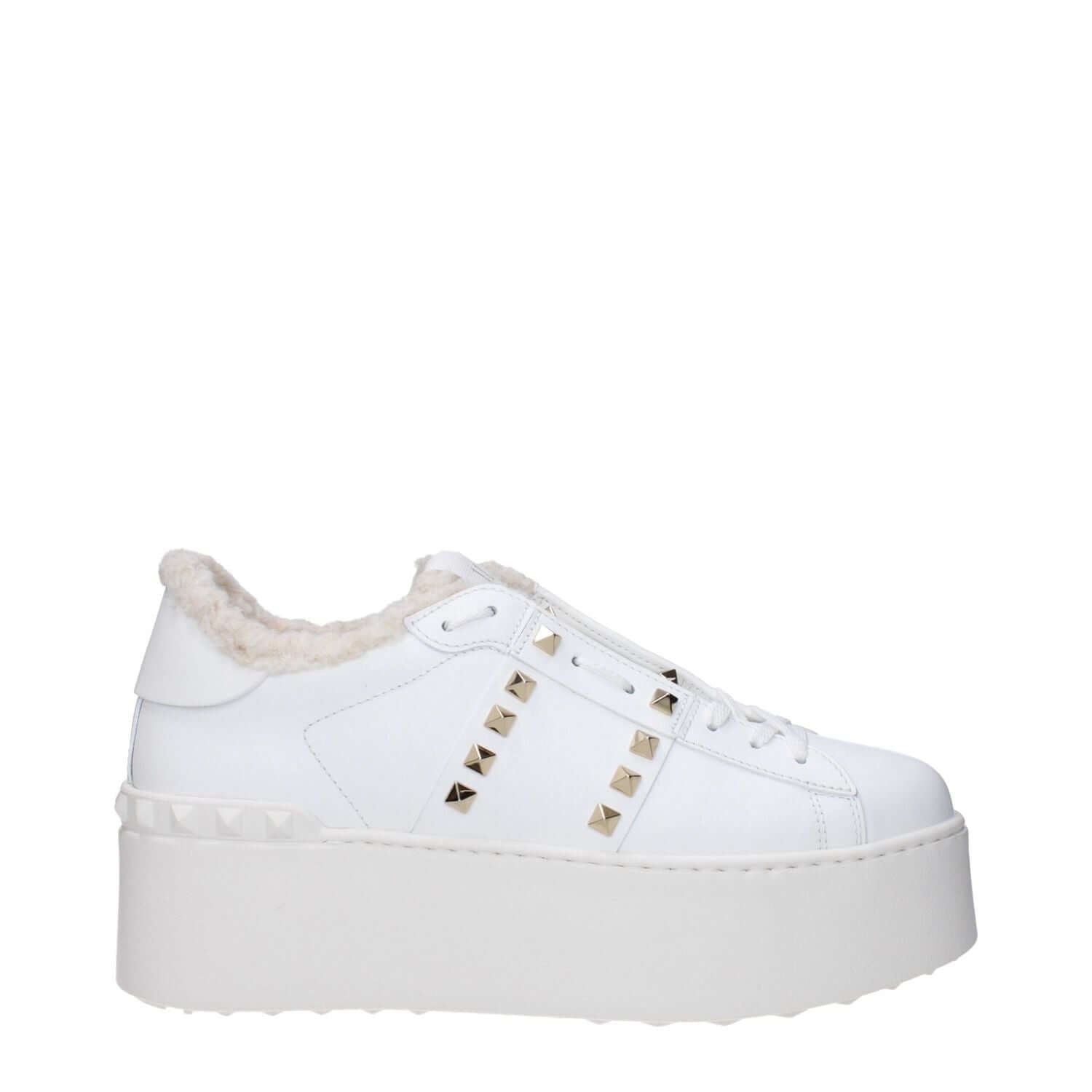 Valentino Garavani White Leather Platform Sneakers