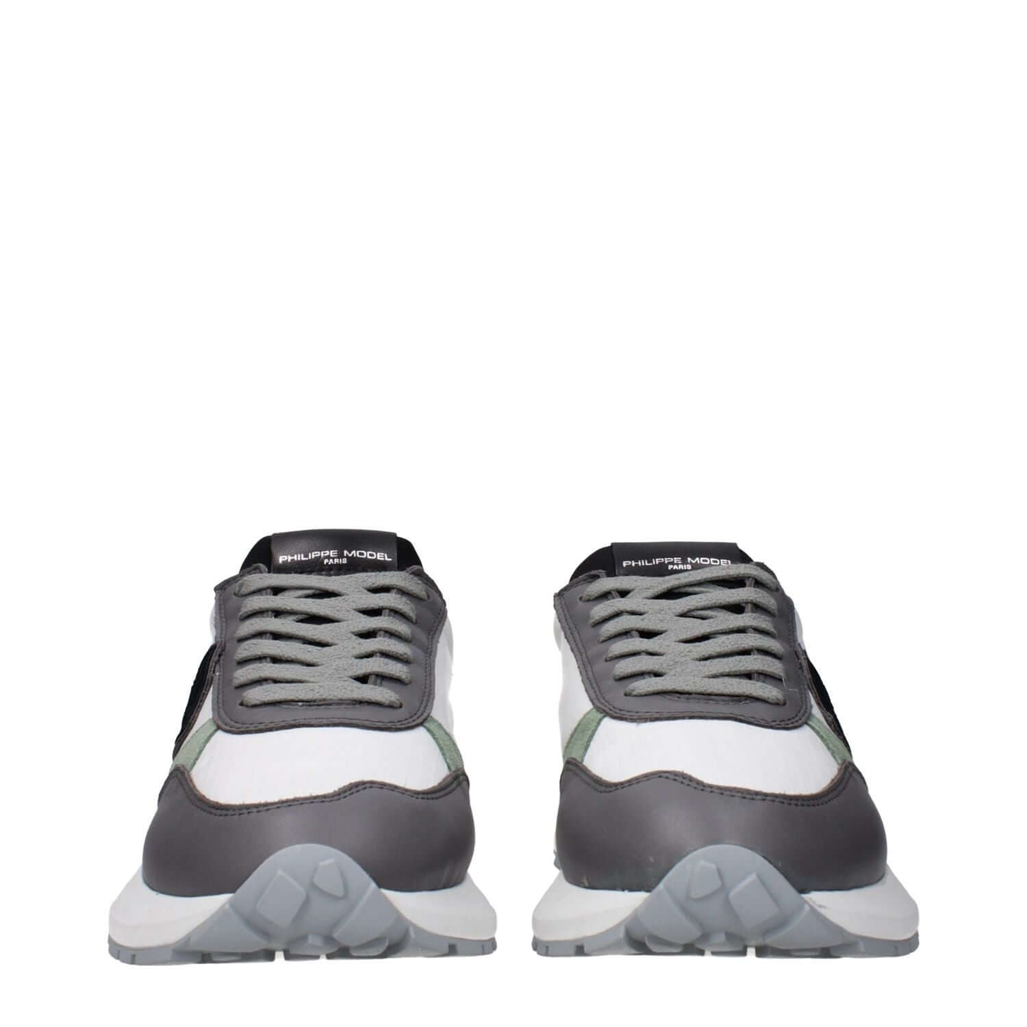 Philippe Model White Fabric Athletic Sneakers