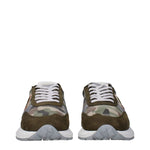Philippe Model Green Fabric Chunky Sneakers