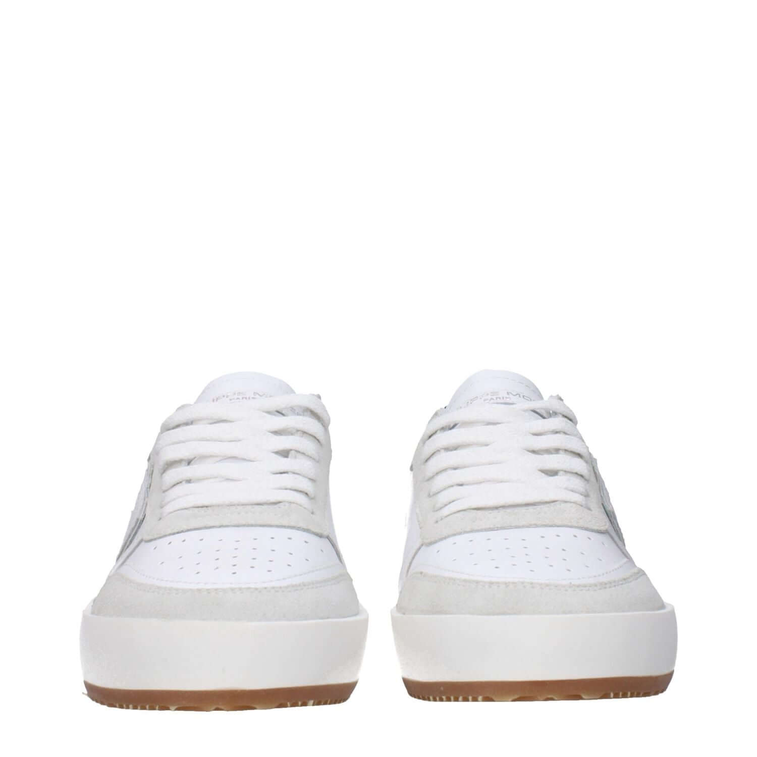 Philippe Model White Leather Low Top Sneakers