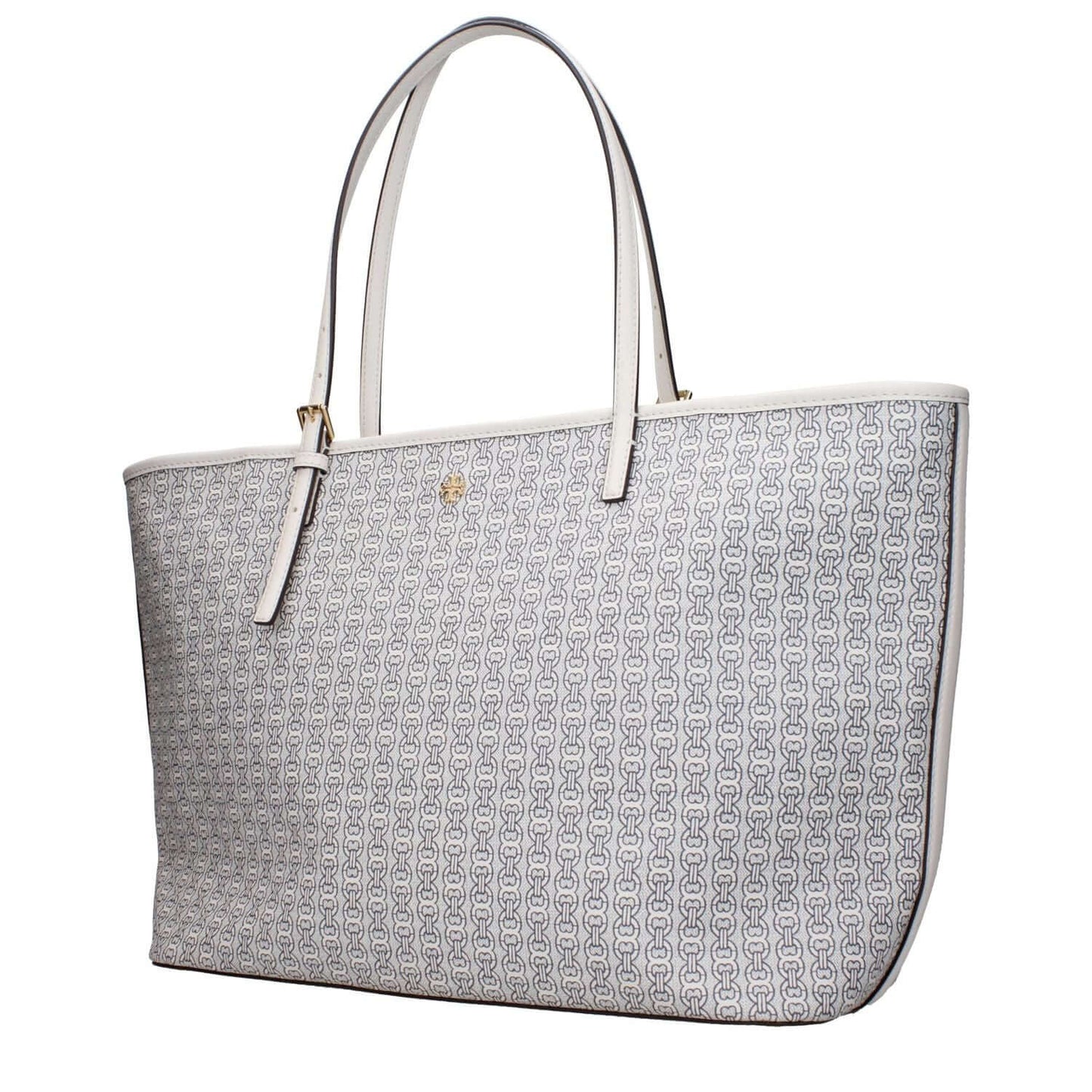 Tory Burch Beige Leather Shoulder Bag with front logo and adjustable handle