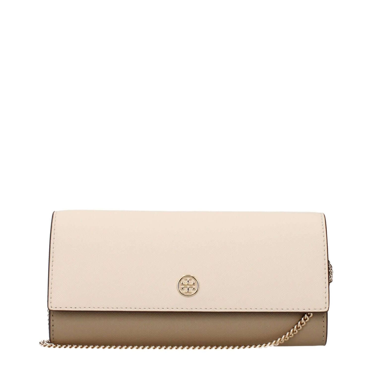 Tory Burch Beige Leather Clutch Bag