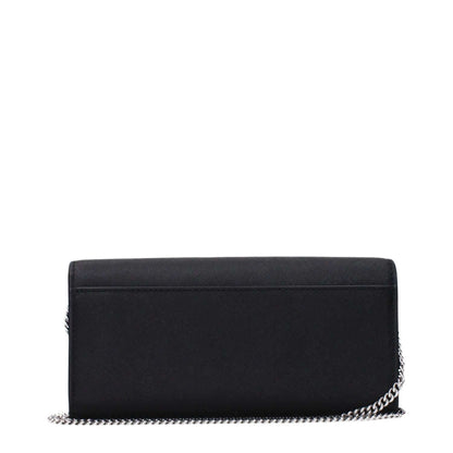 Tory Burch Black Leather Clutch Bag with chain strap, featuring front logo and removable shoulder option. MPN 157098001, code F83369.
