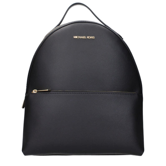 Michael Kors Black Leather Backpacks MI15123811631369BT