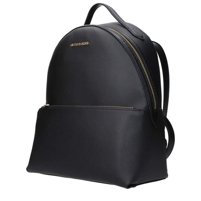 Michael Kors Black Leather Backpack with front logo and adjustable straps, MPN 35F3G6HB6LBLACK, code F83403, stylish and functional design.