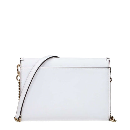 Tory Burch White Leather Clutch Bag with front logo, vintage effect, and removable shoulder strap, MPN 167906137, code F83428