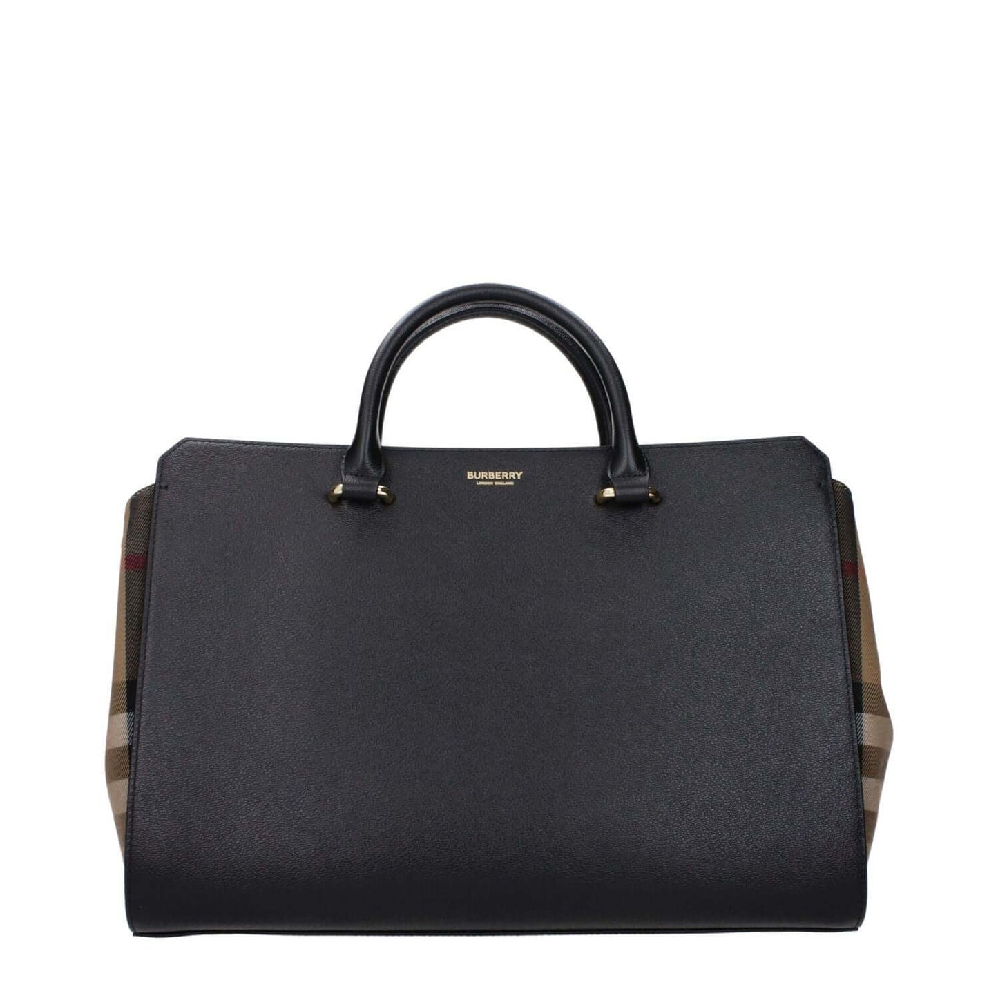 Burberry Black Leather Handbag with front logo, adjustable and removable shoulder strap, MPN 8084022, code F83496.
