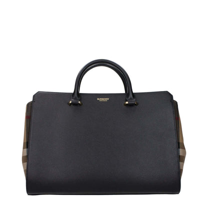 Burberry Black Leather Handbag with front logo, adjustable and removable shoulder strap, MPN 8084022, code F83496.
