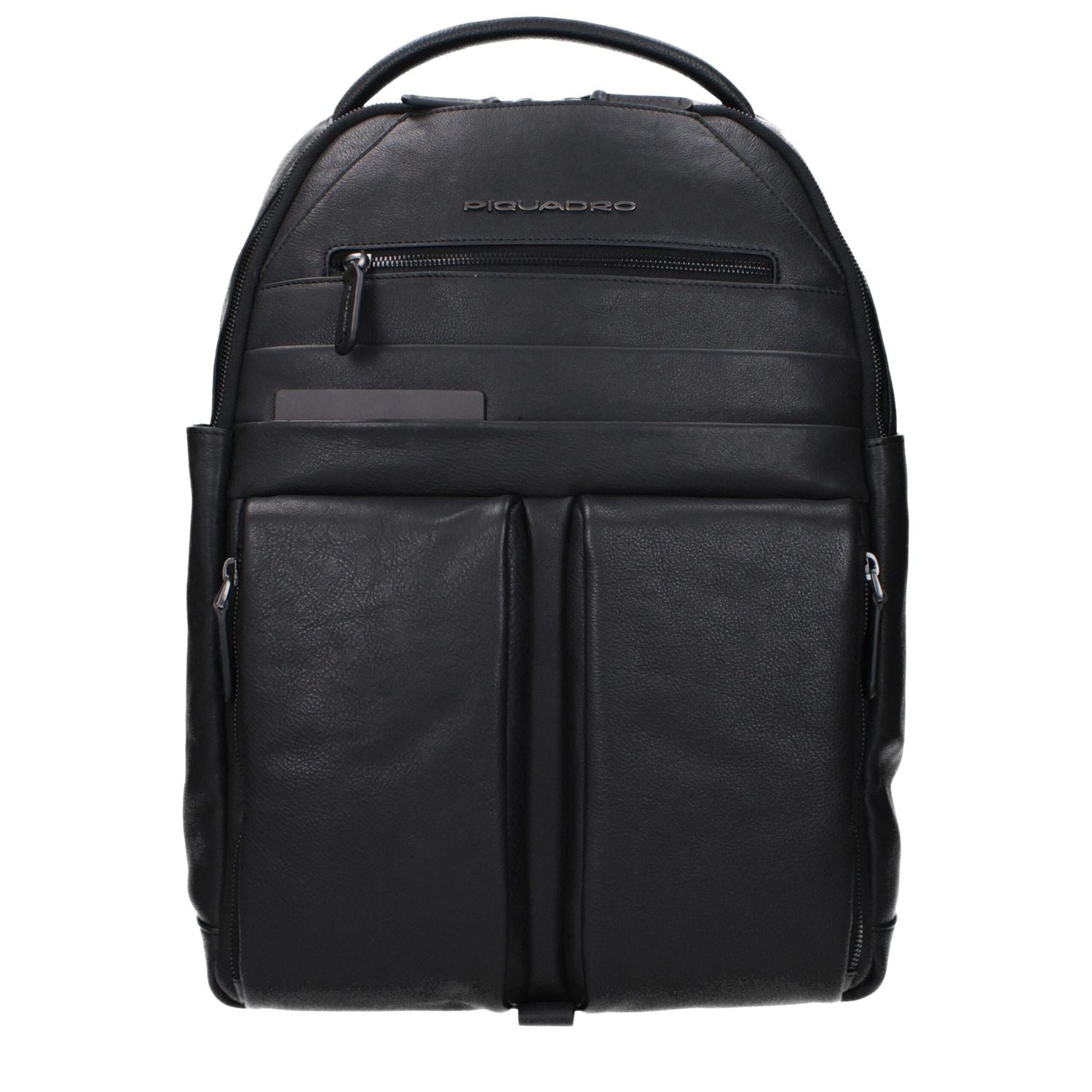 Piquadro Black Leather Backpack