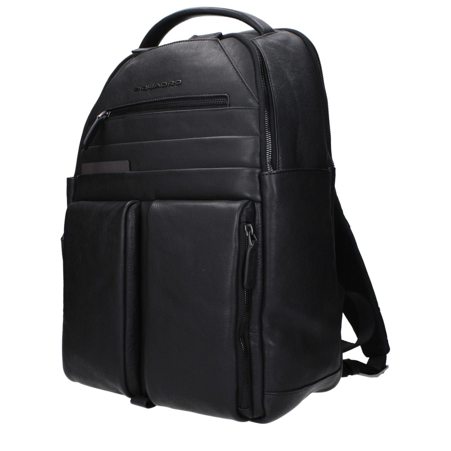 Piquadro Black Leather Backpack