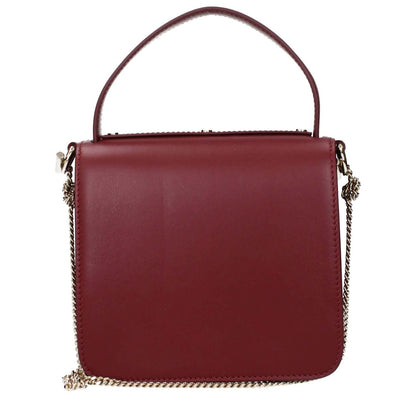 Chloé Red Leather Handbag with removable shoulder strap and front logo.