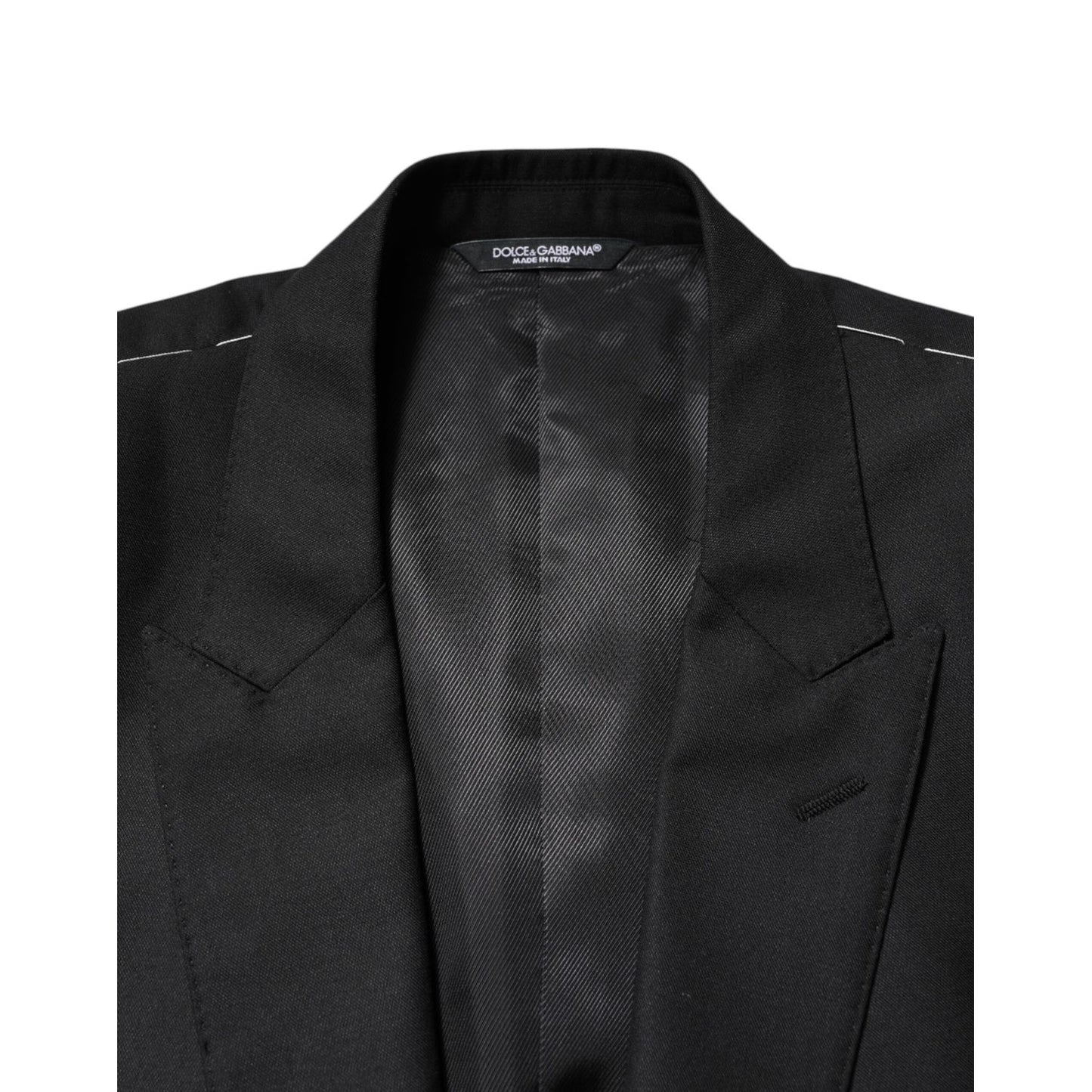 Dolce & Gabbana Black Wool Single Breasted Jacket Blazer