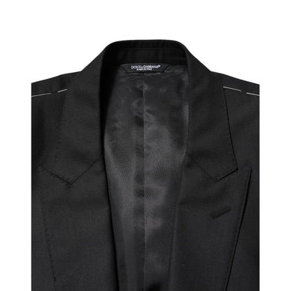 Dolce & Gabbana Black Wool Single Breasted Jacket Blazer