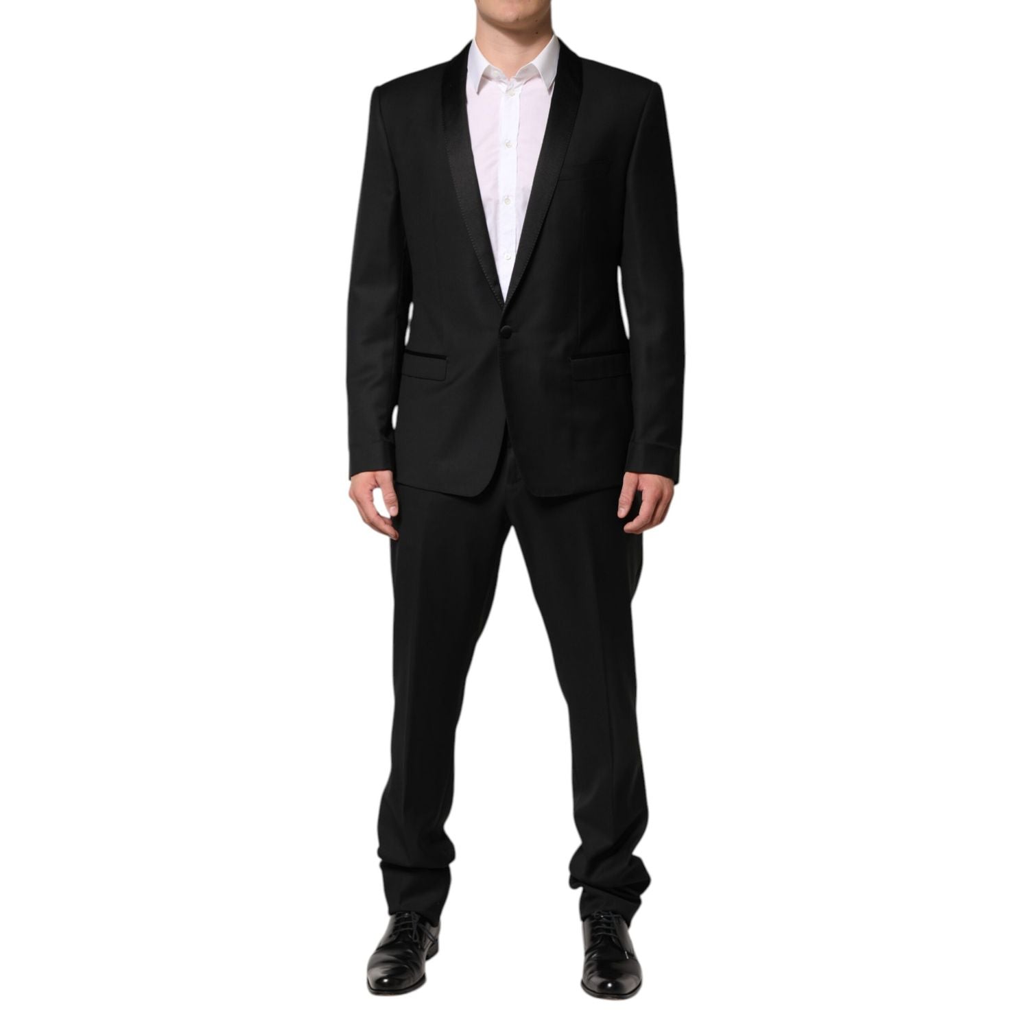 Dolce & Gabbana Black Wool Men Single Breasted 2 Piece Suit