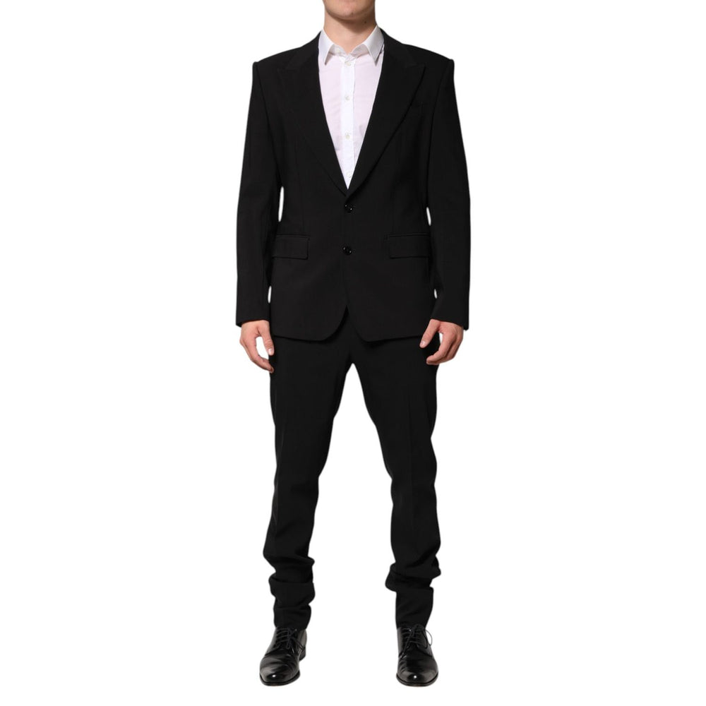 Dolce & Gabbana Black Cotton Single Breasted 2 Piece Suit KOS2362-52