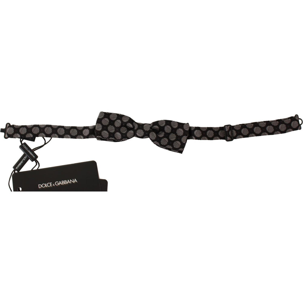 Dolce & Gabbana Brown Silk Polka Dot Jacquard Men Bow Tie Papillon FT1004