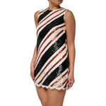 Dolce & Gabbana Multicolor Sequin Embellished Shift Dress