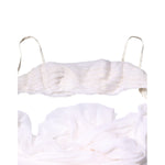 Dolce & Gabbana White Bustier Corset Cropped Chiffon Top
