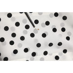 Dolce & Gabbana White Black Dotted Silk Long Sleeves Top