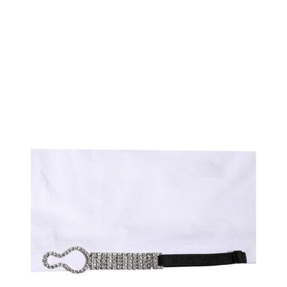 Dolce & Gabbana White Crystal Embellished Collared Shirt Top