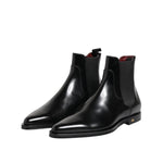 Dolce & Gabbana Black Leather MILLENIALS Mid Calf Boots Shoes
