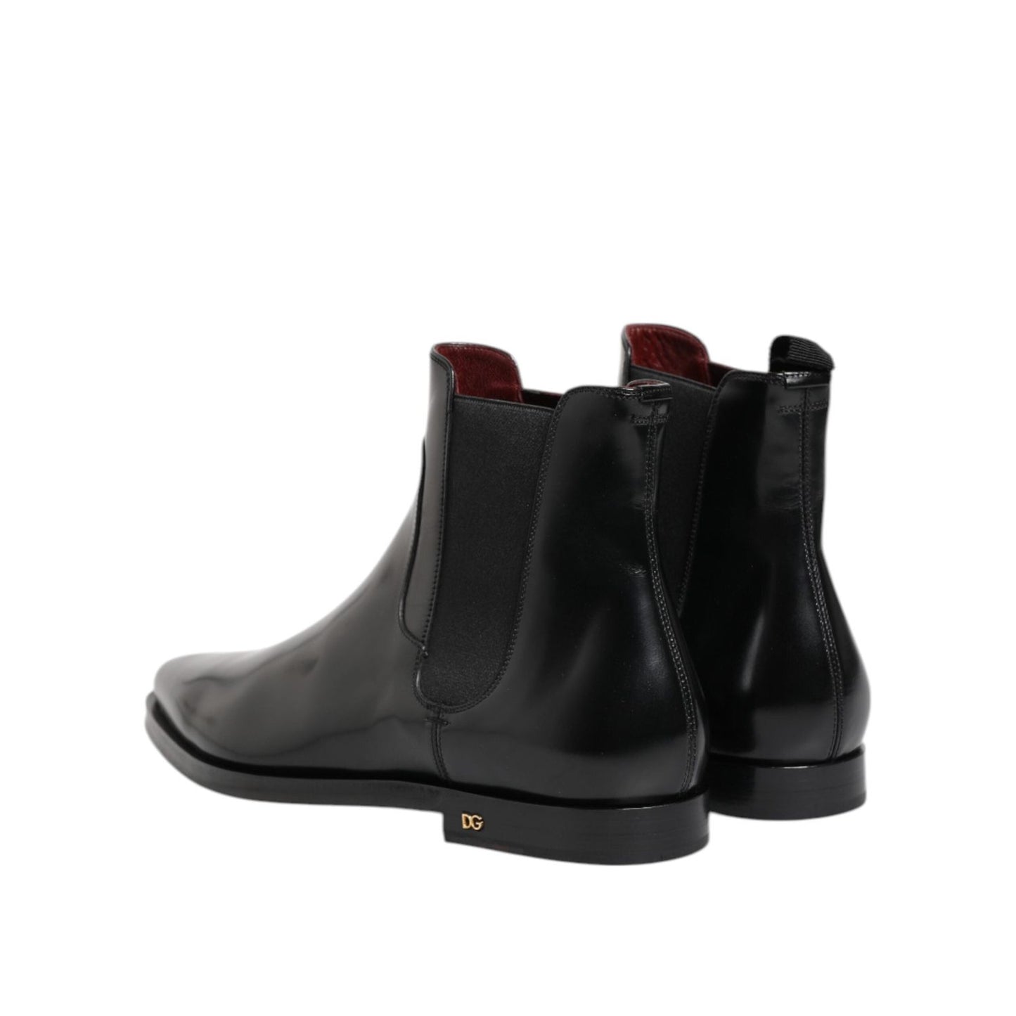 Dolce & Gabbana Black Leather MILLENIALS Mid Calf Boots Shoes