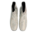 Dolce & Gabbana White Strass DG Logo Heels Ankle Boots Shoes MV7707-45