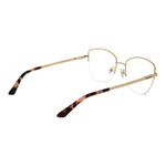 Guess Beige Women Glasses Frame half-rim metal with demo lenses, spring hinge, square style, includes branded case, size 53-18-140.