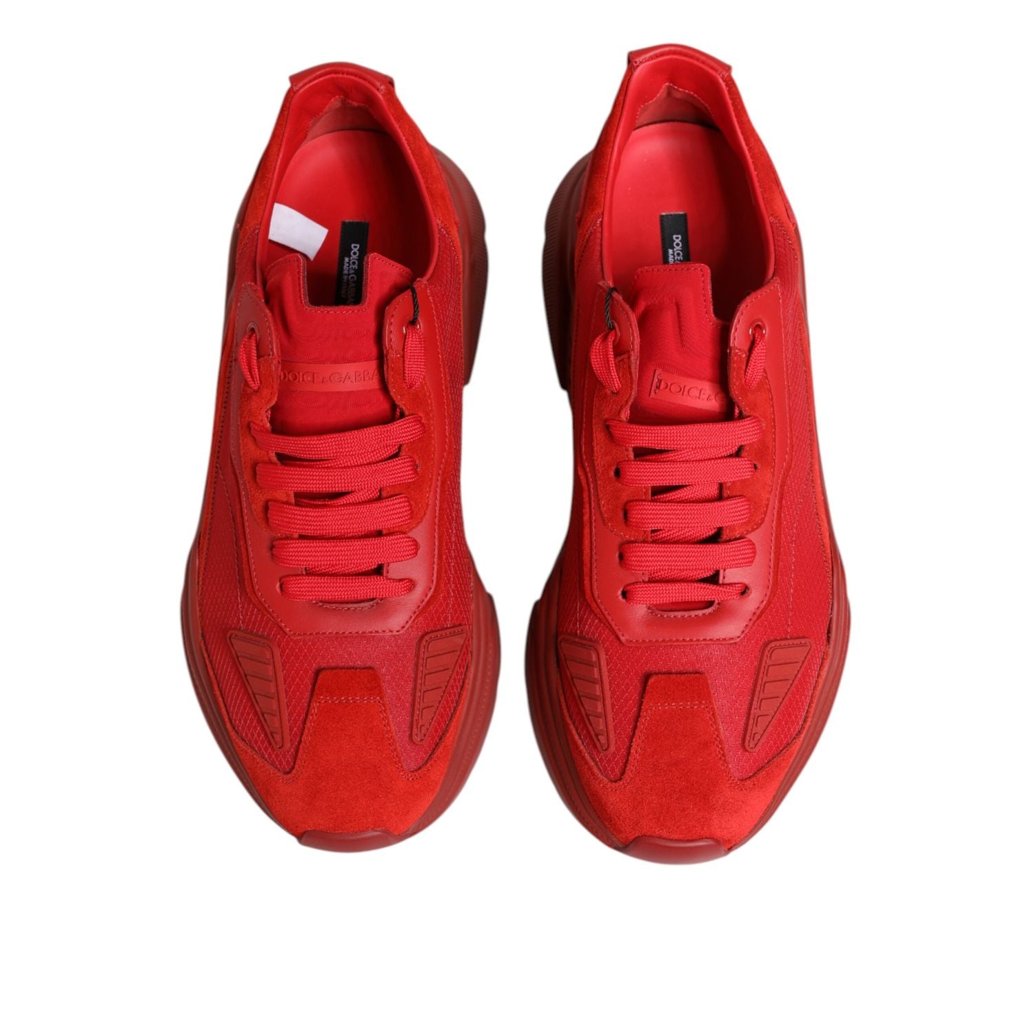 Dolce & Gabbana Red Leather Daymaster Low Top Sneakers Shoes