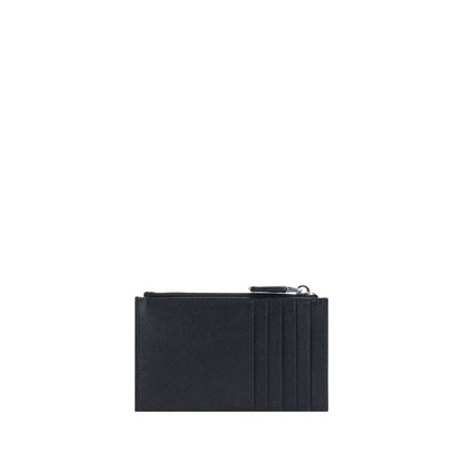 Prada Black Calf Leather Bos Taurus Wallet