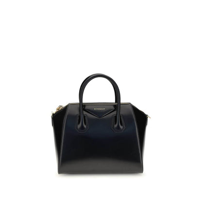 Givenchy Black Calf Leather Bos Taurus Handbag with zipper closure and gold metallic details