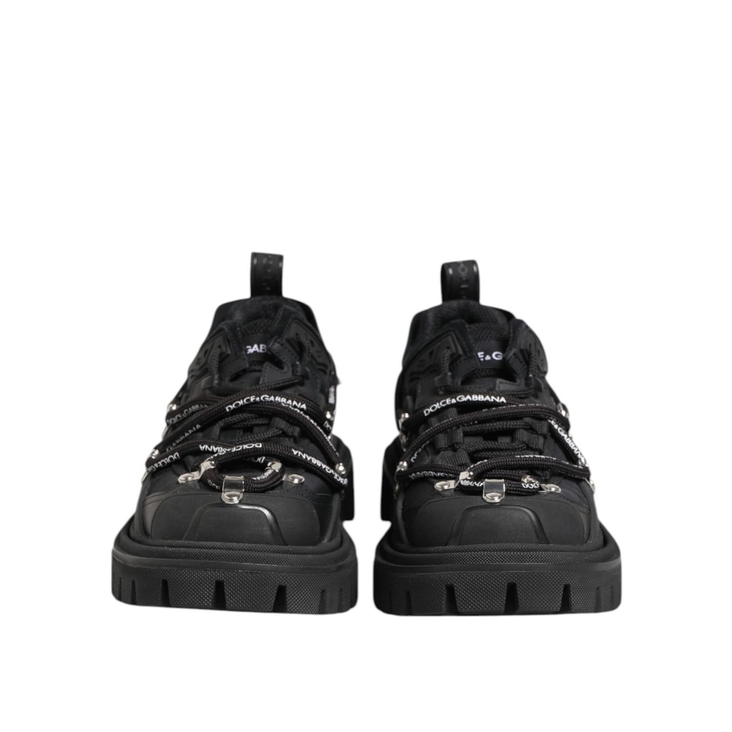 Dolce & Gabbana Black Low Top Lace Up Trekking Sneakers Shoes