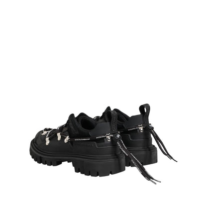 Dolce & Gabbana Black Low Top Lace Up Trekking Sneakers Shoes
