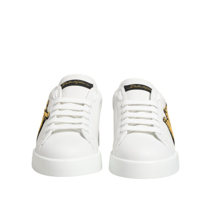 Dolce & Gabbana White Crown Patch Portofino Men Sneakers Shoes