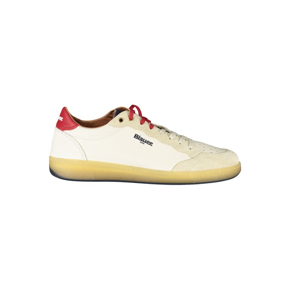 Blauer White Polyester Sneaker