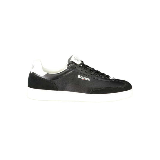 Blauer Black Leather Men Sneaker
