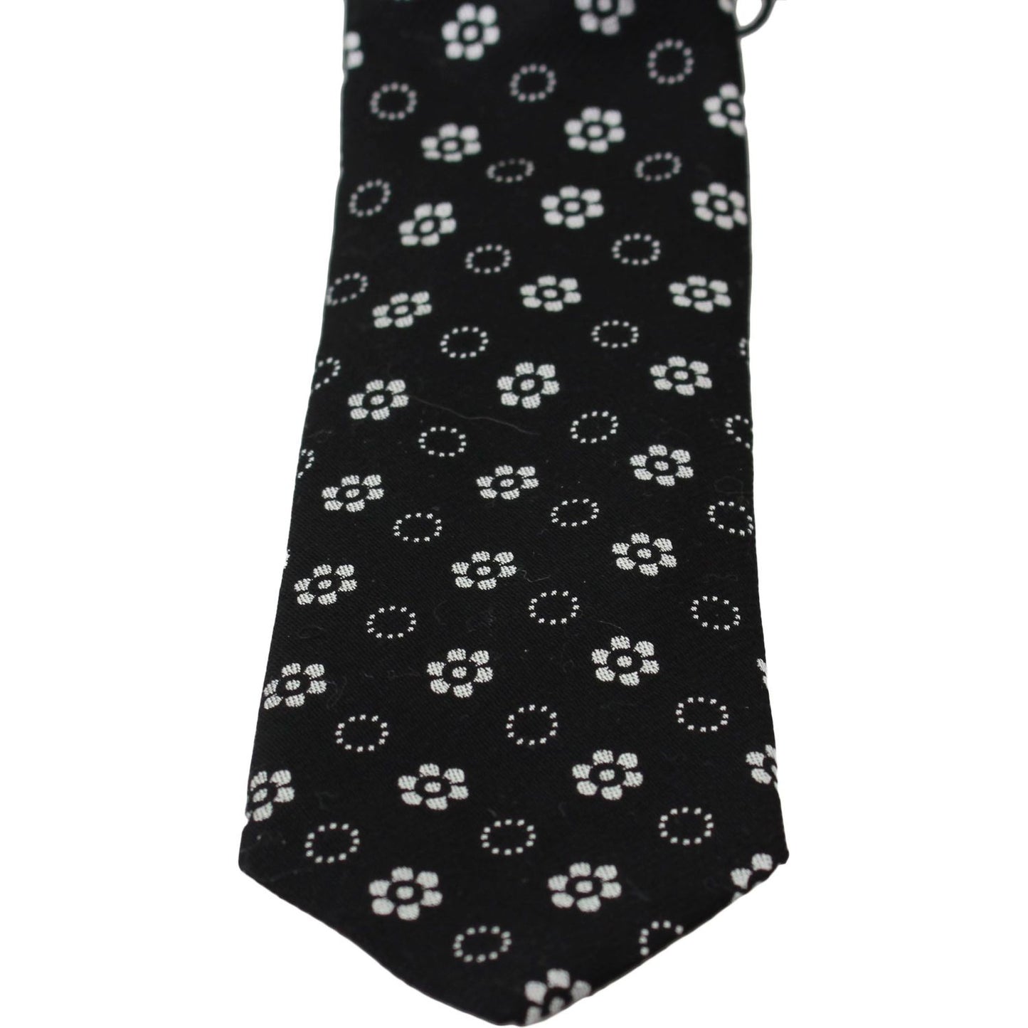 Dolce & Gabbana Black 100% Silk Floral Print Print Classic Tie Necktie