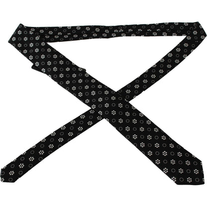Dolce & Gabbana Black 100% Silk Floral Print Print Classic Tie Necktie